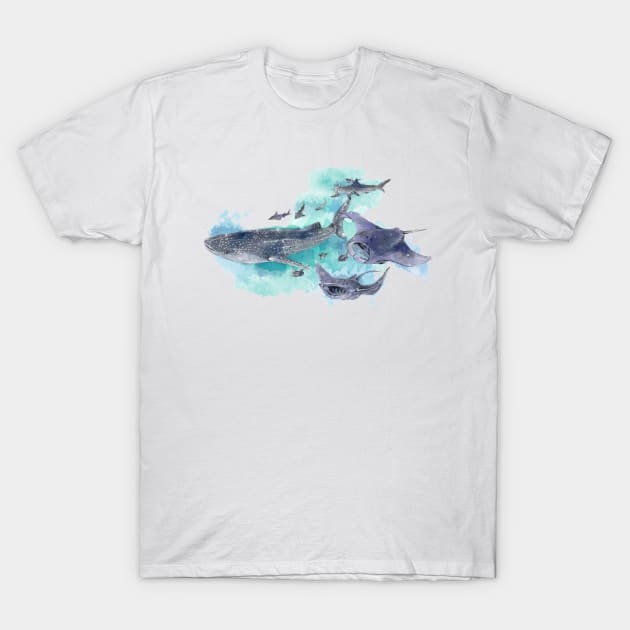 Star Sharks and Rays T-Shirt by canvaswolf